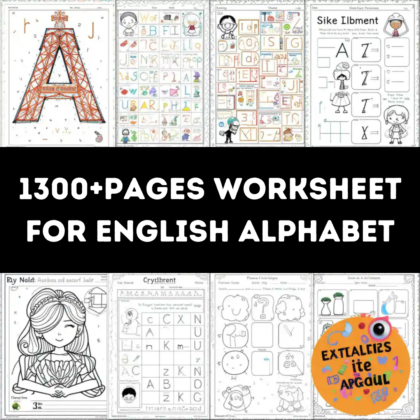 1300+Pages Worksheet for English Alphabet
