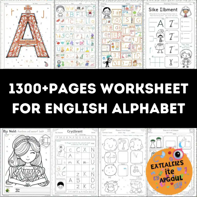 1300+Pages Worksheet for English Alphabet